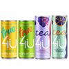Danone revela nova linha "4u" de sucos gaseificados e chás no brasil nas latas de bebidas em estilo sleek da crown