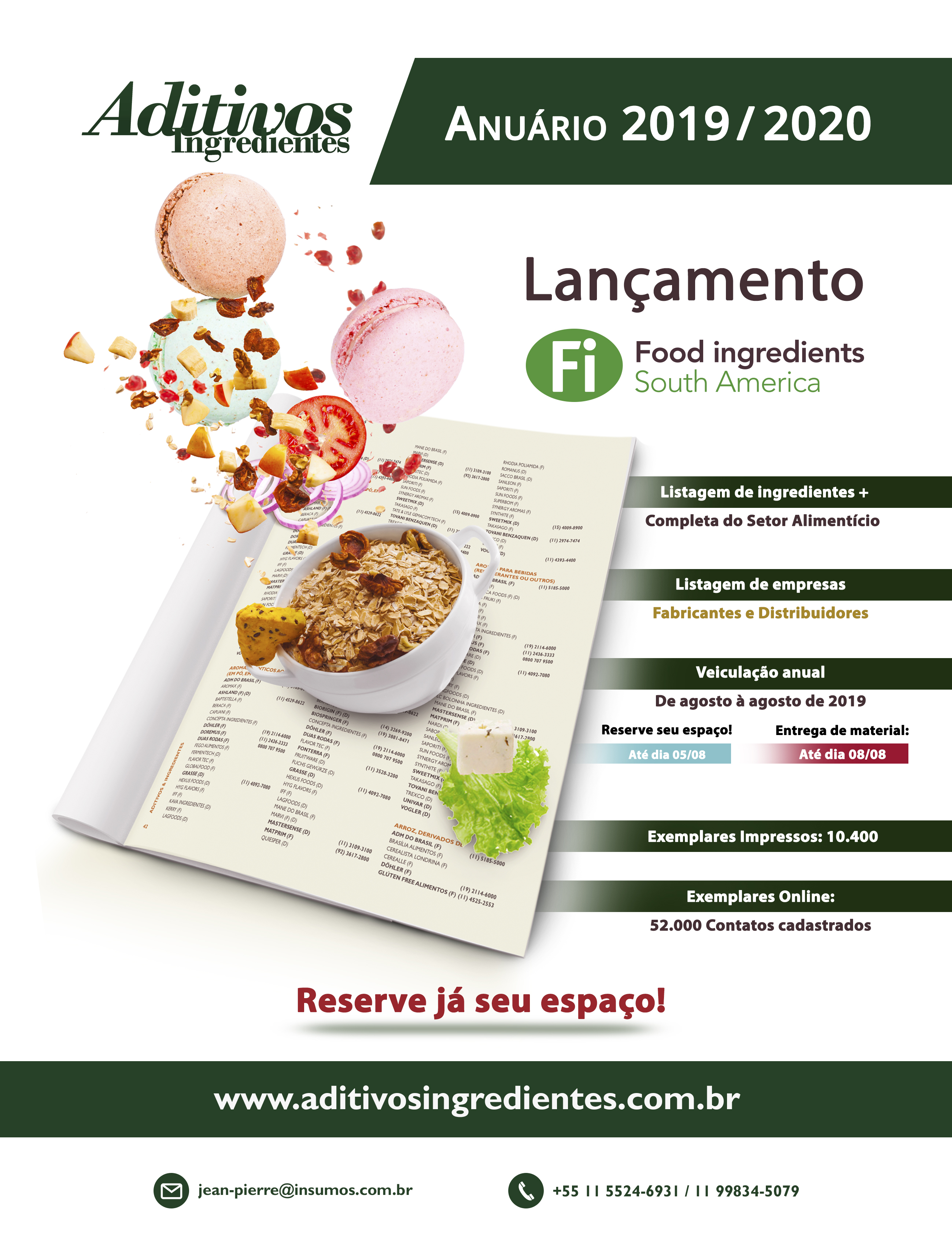 Food Ingredients será palco do lançamento do anuário de insumos 2019