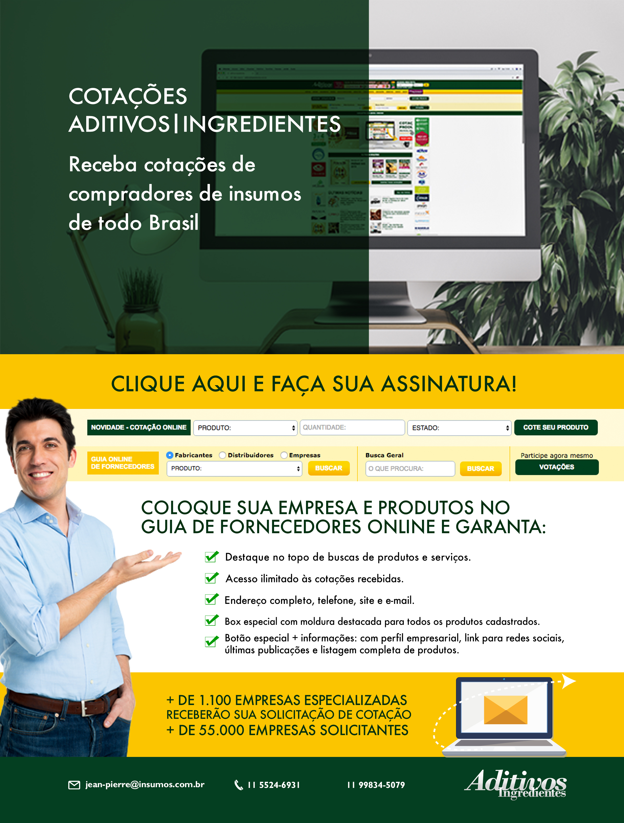 Receba cotações de compradores de insumos de todo Brasil