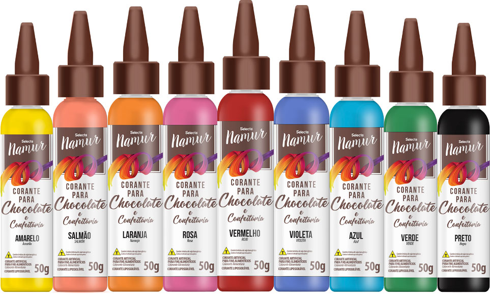 Selecta Namur lança linha de corantes para chocolates e confeitaria