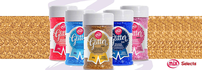 Mix lança única linha de glitters 100% comestíveis do brasil