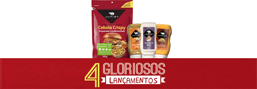Junior lança Cebola Crispy e três novos sabores de molhos para hamburgueria