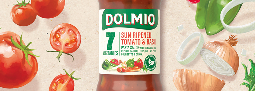 Dolmio lança 7 molhos de vegetais para massas no Reino Unido