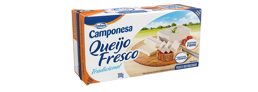 Queijo fresco Camponesa em nova embalagem