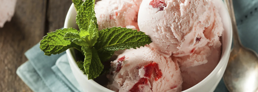 Frutas e preparações de frutas em sobremesas congeladas